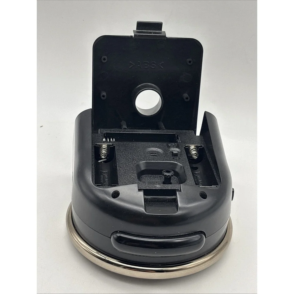 Seiko alarm Clock battery analog desk light 12 hour travel black plastic